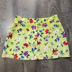 Vintage 90s Tropical Floral Mini‎ Micro Skirt Womens Size XS
